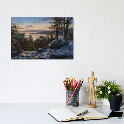 Dawn at Lake Tahoe - Giclée sur toile tendue avec châssis
