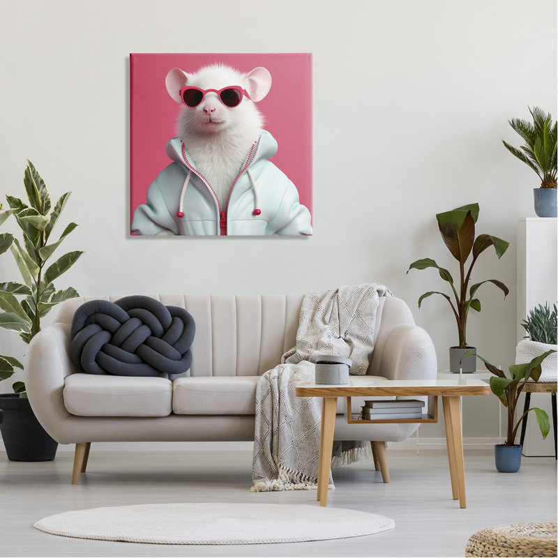 " White Trendy Mouse " by Roozbeh, 30" H x 30" W