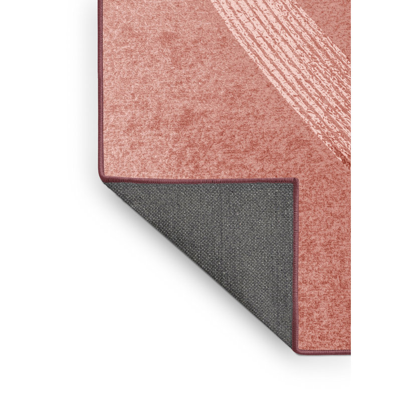 Soft Plush Feingold Valentines Modern & Contemporary Abstract Area Rug in Beige – Rose Binding, 2x5