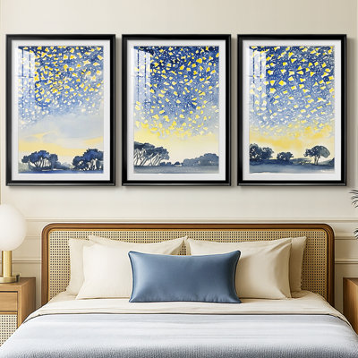 LANDSCAPES Series XLIV  -Custom Framed  Premium Print W Matt - 3 Pieces