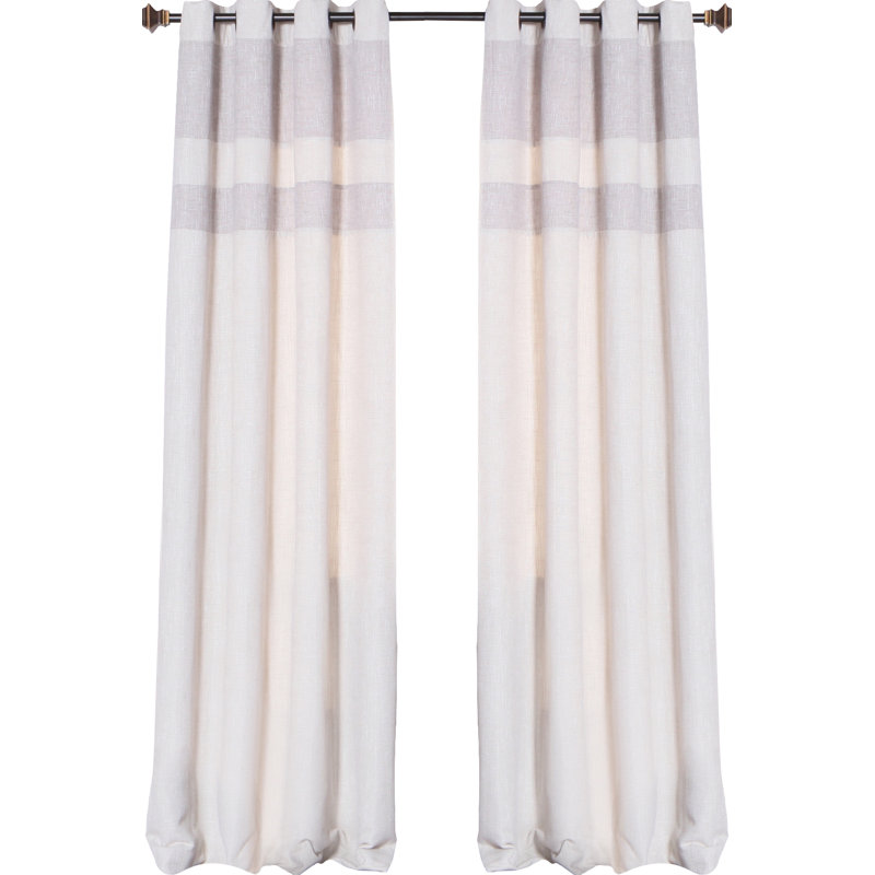 Paire de rideaux semi-transparents avec œillets Weingart, Crème