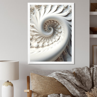 White Fractal Spiral Universe - Print