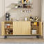 Armoire de rangement à buffet, crédence cannelée avec portes et tablettes pour la cuisine et le salon