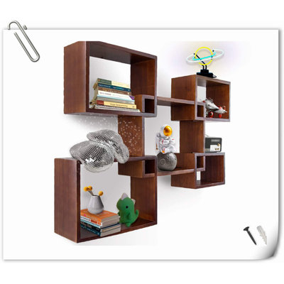 Tablette flottante en bois 5 pièces Areti