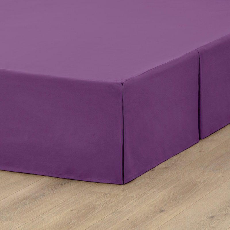 Jupe de lit plissée 15 po sur mesure, Grand, Prune