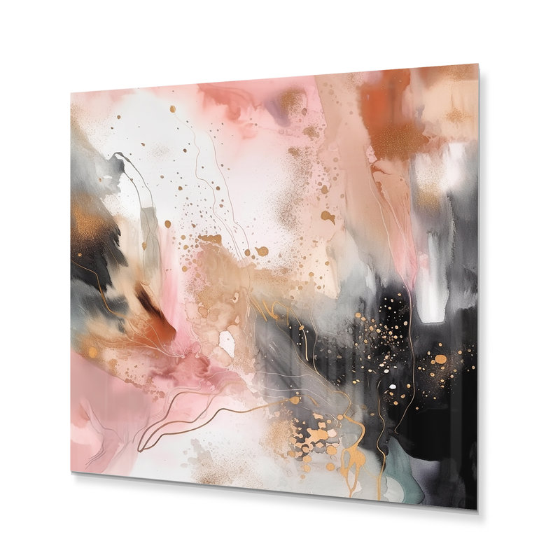 Glam Abstract Wall Decor on Metal, 29" H x 29" W x 1" D