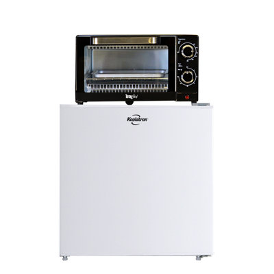 Koolatron 1.7 cu ft Compact Mini Fridge with Freezer + Total Chef Countertop Toaster Oven Combo