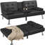 Canapé inclinable convertible en similicuir de 66 po de large Siomary-30037856