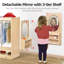 Centre d'habillage pour enfants KRAND, garde-robe de jeu pour enfants, support à vêtements avec miroir, garde-robe de jeu de rôle pour tout-petit avec mini-meuble-lavabo Montessori, meubles pour garderie et préscolaire