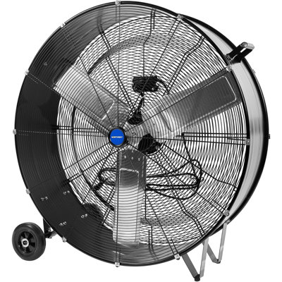 36" Industrial Drum Fan, 15000 Cfm High-velocity, 2-speed, 1/3 Hp Powerful Motor, 6 In Wheels Barn Fan, For Workshop Factory Warehouse Garage, Ul Listed