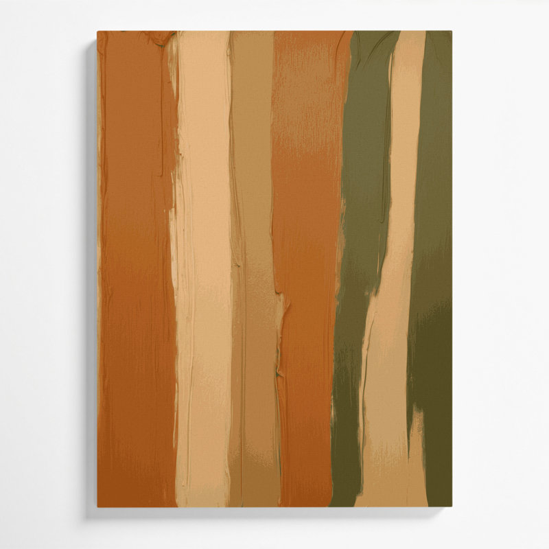 Abstrait couleur champ 64, art mural sur toile brune, H 18 po x l 12 po
