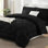 Ensemble d'édredon pour grand lit noir - lit dans un sac grand format 7 pièces, ensemble de lit moelleux de luxe pour toutes les saisons, ensemble de literie avec édredon en duvet synthétique, draps, taies d'oreiller et taies décoratives
