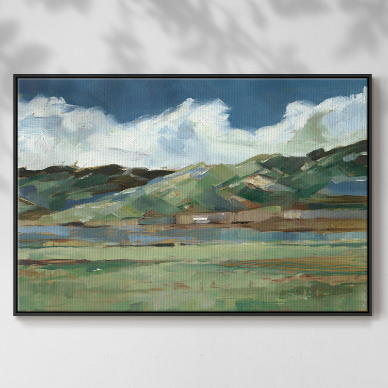 Western Sky I, H 27 po x l 41 po x P 2 po, Toile encadrée noire