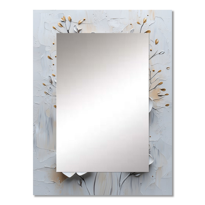 Blanc et noir épanouissant le charme de Petunia - pétunias unique, miroir mural décoratif, grand miroir traditionnel, art imprimé en métal
