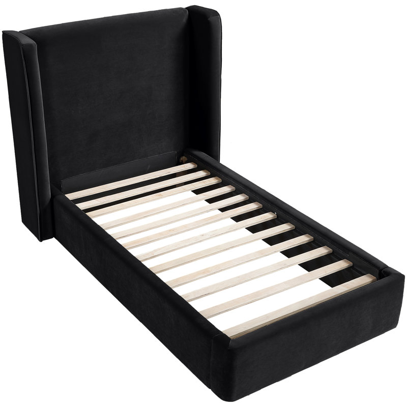 Lit tapissier Kendall Wanaque, Simple, Velours noir