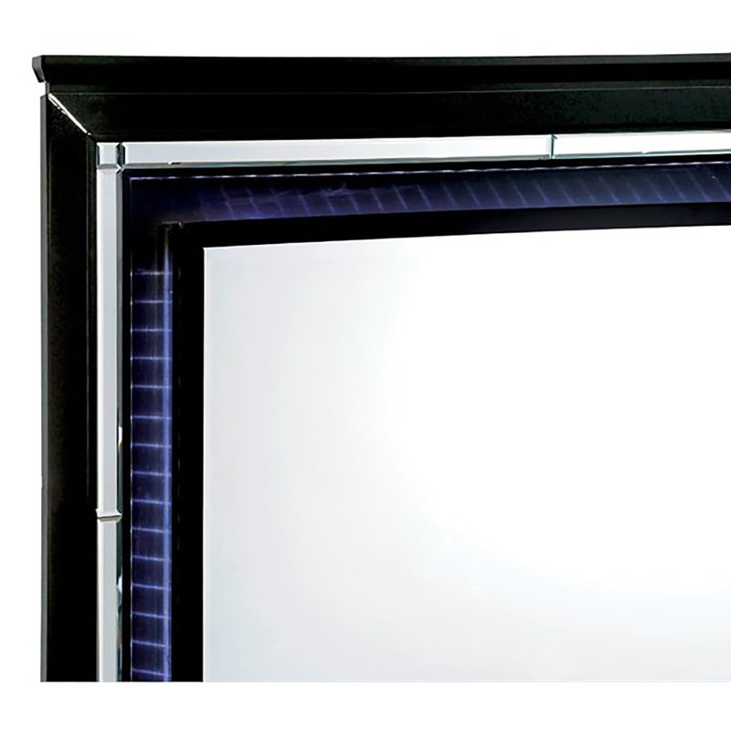 Commode 9 tiroirs avec miroir Aghanliss, Noir
