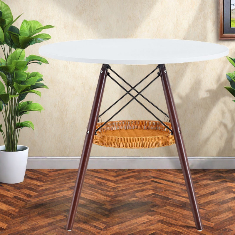 Dining Tables (table Only, No Chairs, Complete With Top And Legs) With Storage, 31.5 Inch Mdf Wood Round Table, Modern Compact Home Kitchen Dining
