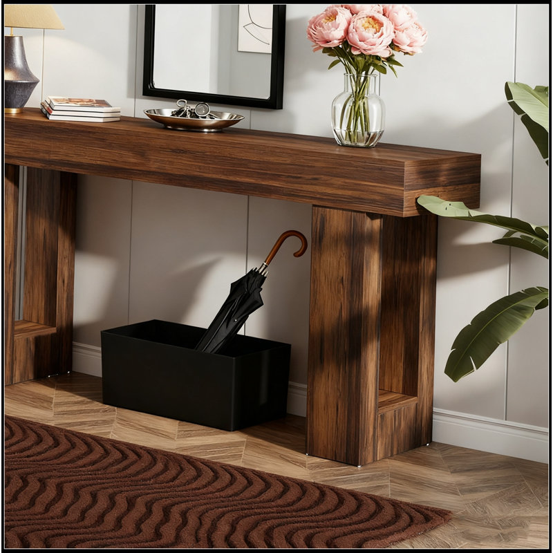 Console 63 pouces Farmhouse, Brun rustique