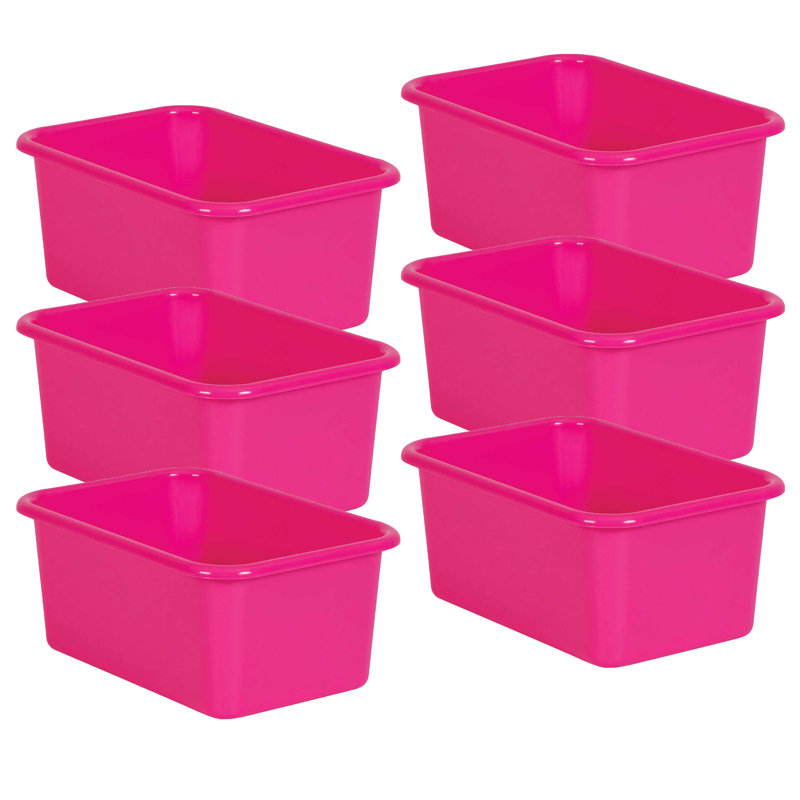 Ensemble de bacs en plastique, Rose, H 7,75 po x l 11,38 po x P 5 po