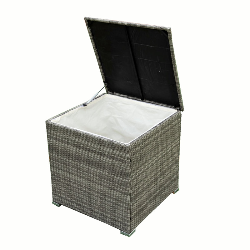 4 - Person Patio Conversation Set with Cushions, Beige, Gray