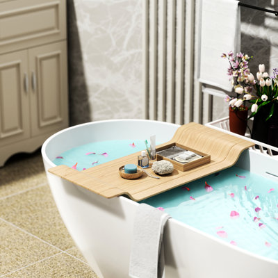 Baignoire de trempage autoportante de 63 po, blanc brillant, résine de pierre d'ingénierie, décor de salle de bain contemporain, bonde efficace, rebord et côtés de baignoire chauds, baignoire supplémentaire, expérience immersive de style spa,