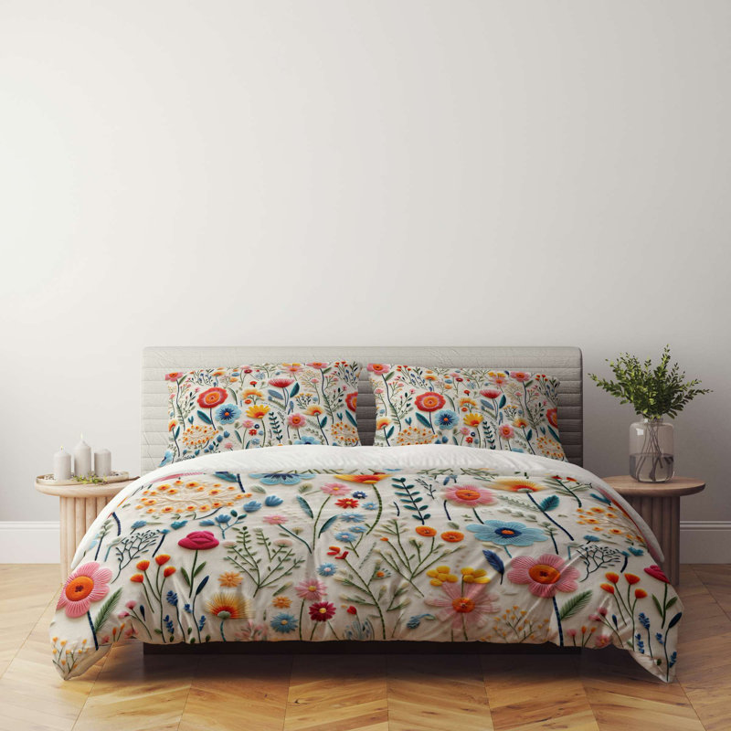 Super King Quilt Cover Set, 100% Soft Polyester & Cotton Blend, 102.4 x 86.6 Duvet Cover & 19.7 x 31.5 Pillowcases (2 Pieces) | Machine Washable, Envelope & Button Closure | Elegant & Durable Bedding Solution