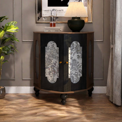 Half Circle Creative Solid Wood Accent Cabinet.