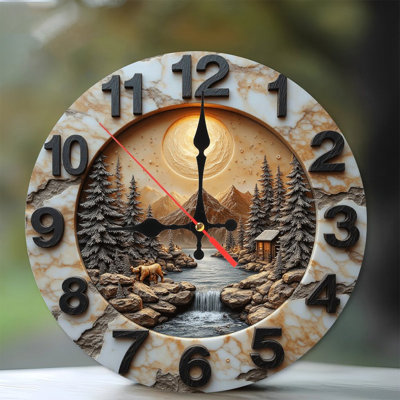 Horloge murale paysage de montagne