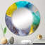 Turquoise et jaune, art abstrait fluide de luxe - miroir mural moderne-2059936805