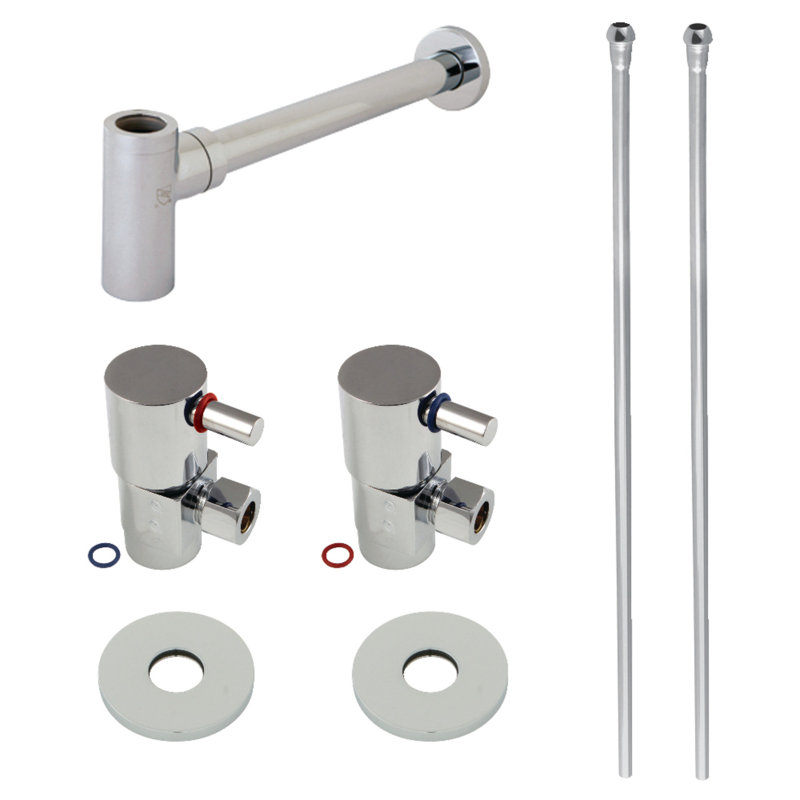 Ensemble de fournitures de plomberie moderne Kingston Brass Trimscape, Chrome poli