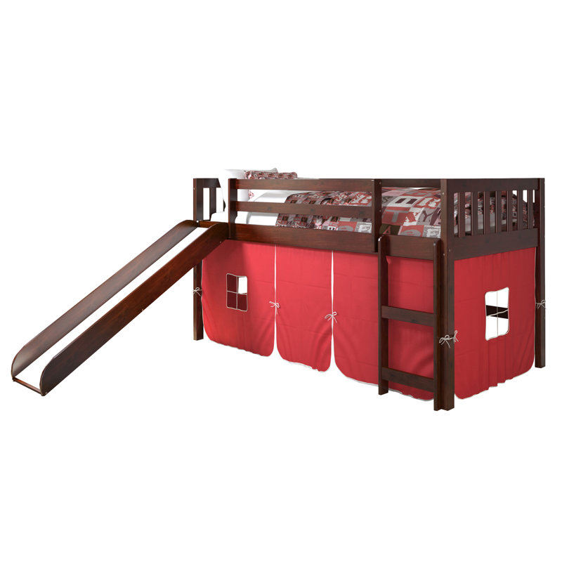 Skakke Twin Solid Wood Platform Loft Bed by Harriet Bee, Red