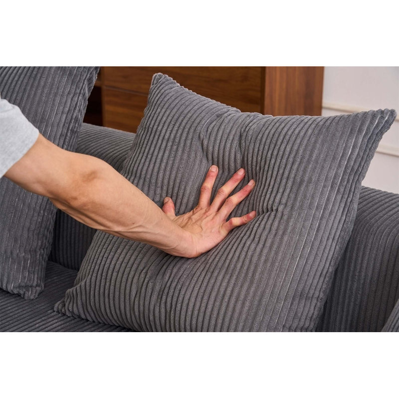 Canapé polyvalent en velours côtelé avec chaise longue et coussins pour la maison