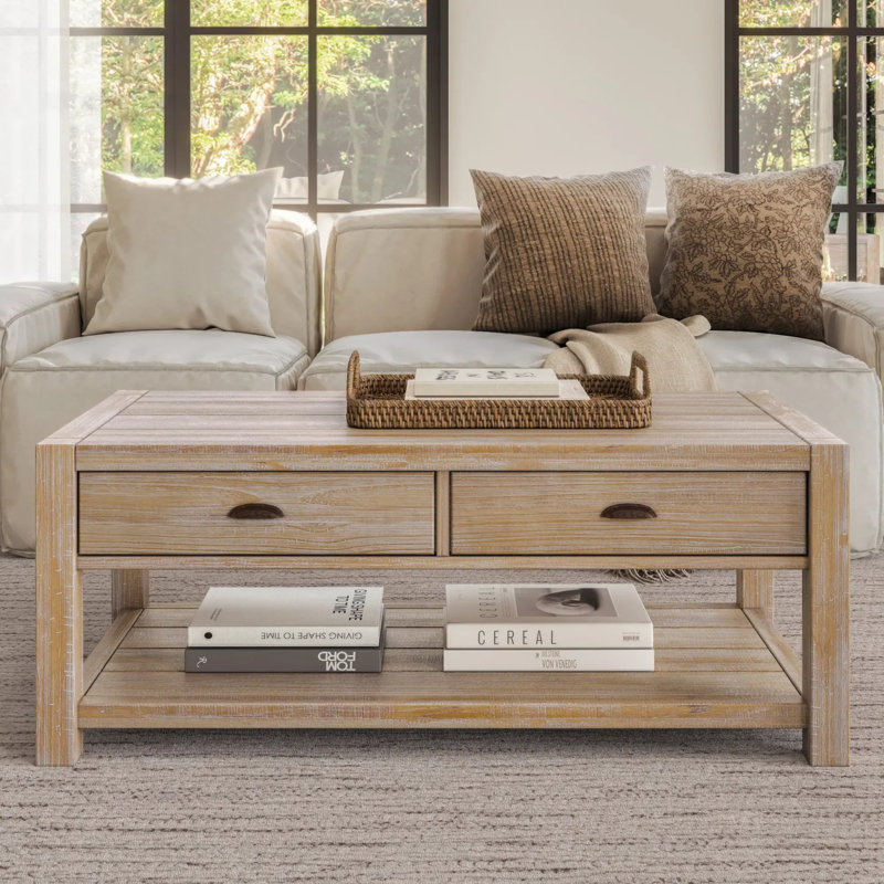 Montauk Solid Wood Coffee Table, Driftwood