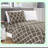 Luxury Silky 1500 Thread Count Deep Pocket Bed Sheet Set - 6-Piece Ultra Soft Wrinkle Resistant Gray Bedding Set with Quatref Print