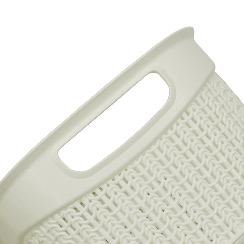 JVL Plastic Decorative Basket, White 