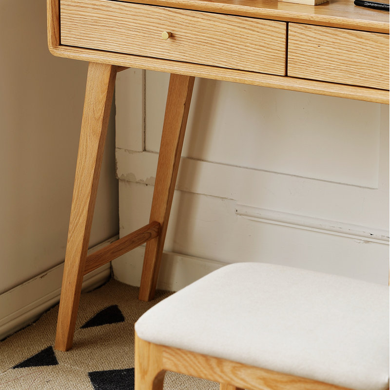 Table basse à 4 pieds en bois massif avec rangement