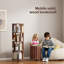 Bibliothèque rotative 100% bois massif sur roulettes-965331529