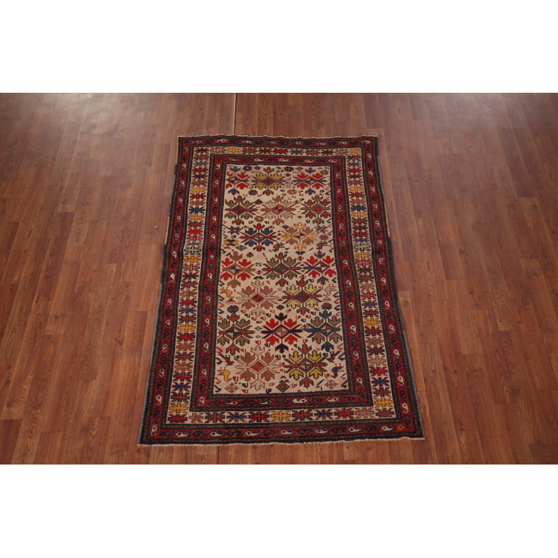 Pre-1900 Antique Kazak Vegetable Dye Rug