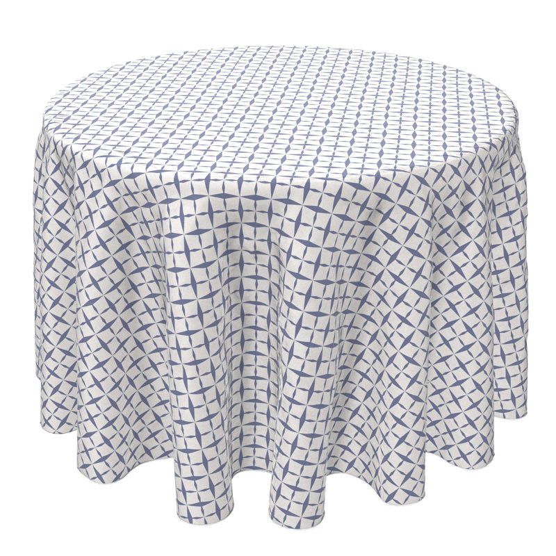 Round Geometric Cotton Twill Tablecloth
