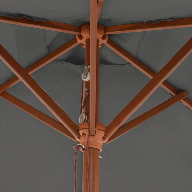 Emmet 200 cm W X 150 cm D Rectangular Market Parasol with Pulley Lift, Anthracite