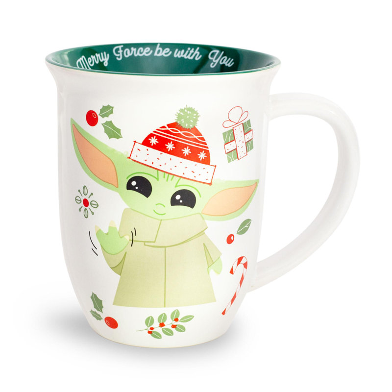 Grande tasse en céramique Star Wars: The Mandalorian Grogu Holiday 16 onces