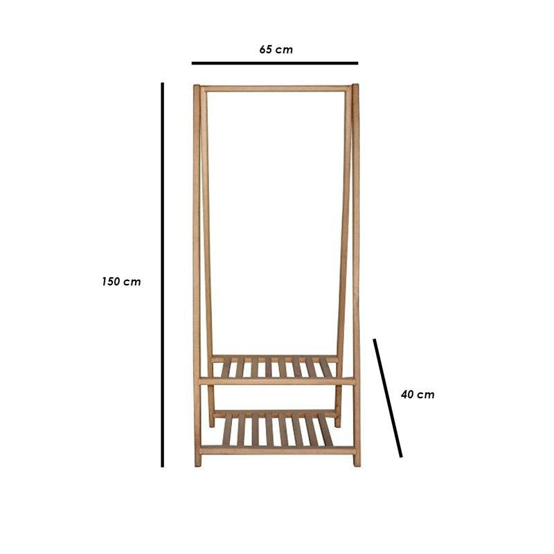 65cm Adjustable Clothing Rack, Brown