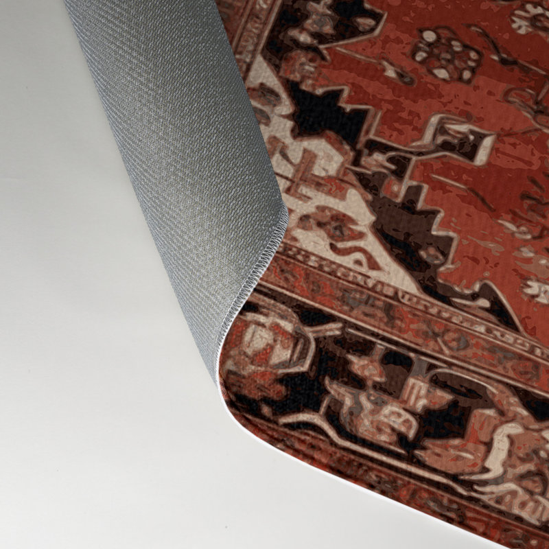 Tapis d'intérieur et d'extérieur brun Persian, Rectangle 5 pi x 7 pi