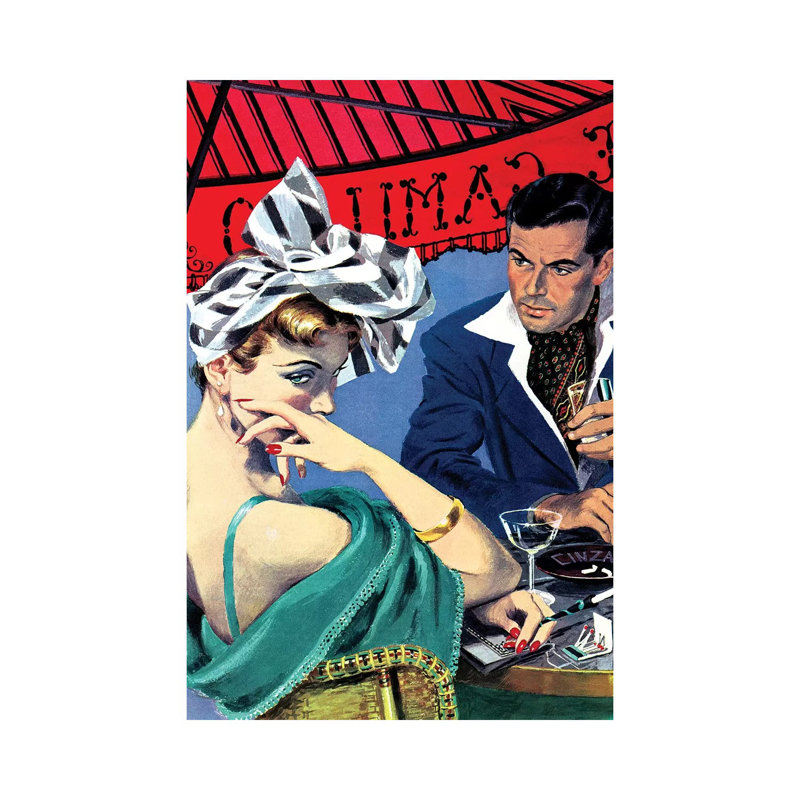 «Retro Mid-Century Couple» par Piddix, impression sur toile tendue, H 40 po x l 26 po x P 1,5 po