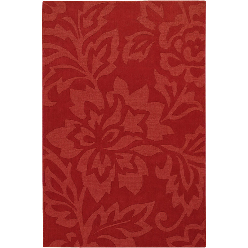 Tapis rouge tissé à la main Jaipur, Rectangle 5 pi x 7 pi
