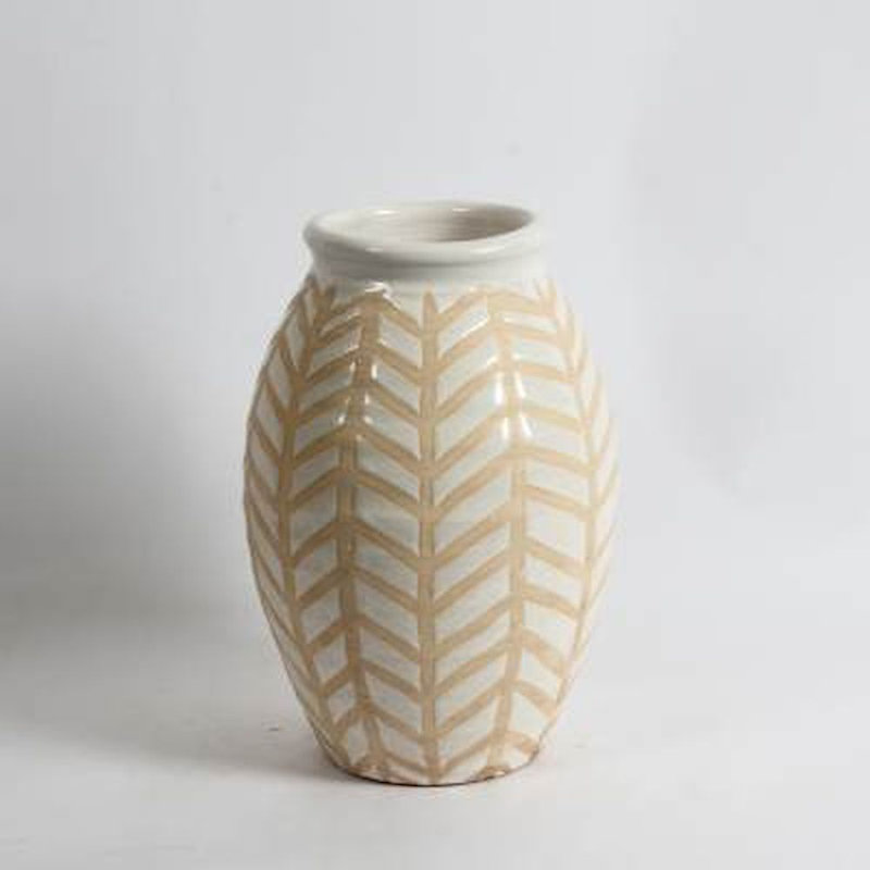 Vase de table en céramique blanc 13,58 po Ptolémée