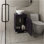 Meuble-lavabo autoportant de 18 po de large avec lavabo en porcelaine Tacna, rangement de salle de bain, noir