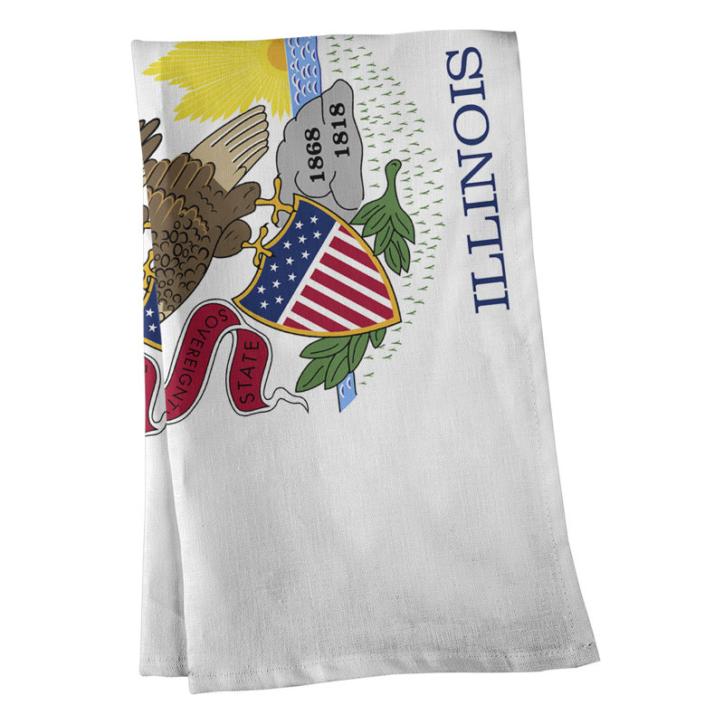 Serviette de thé illinois flag, Sergé de coton