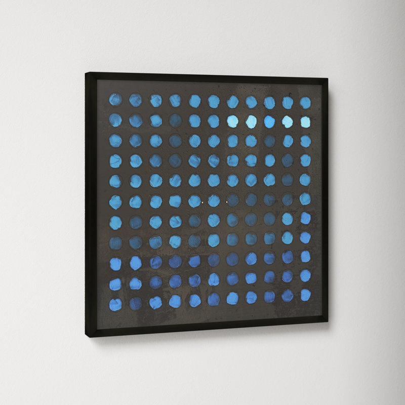 Squared Circles 5 by Jacques Pilon, 16" H x 16" W x 1.25" D, Black