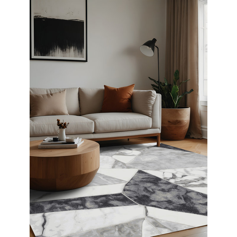 Tapis bleu lavable à la machine, Carré 6 pi